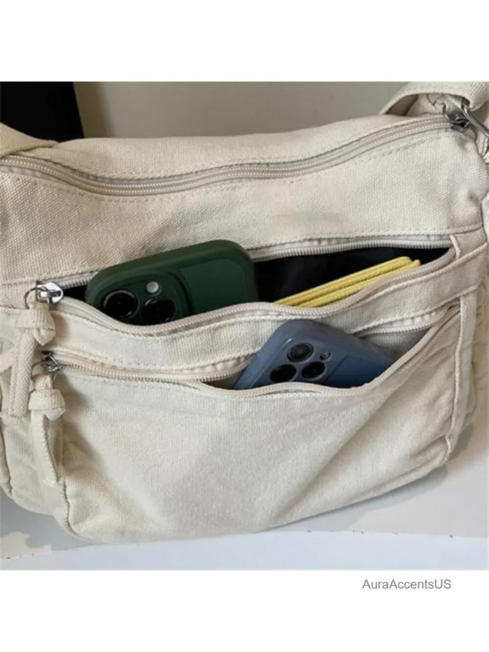 Canvas Shoulder Bag Tote Purse Slouchy Hobo Crossbody Work Commute Handbag